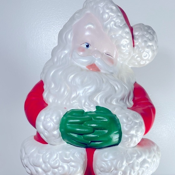 Large Vintage 14 1/2 Inch Atlantic Mold Ceramic Winking Santa Christmas Decor - Picture 3 of 15
